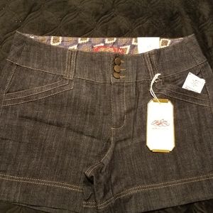 Black authentic denim shorts